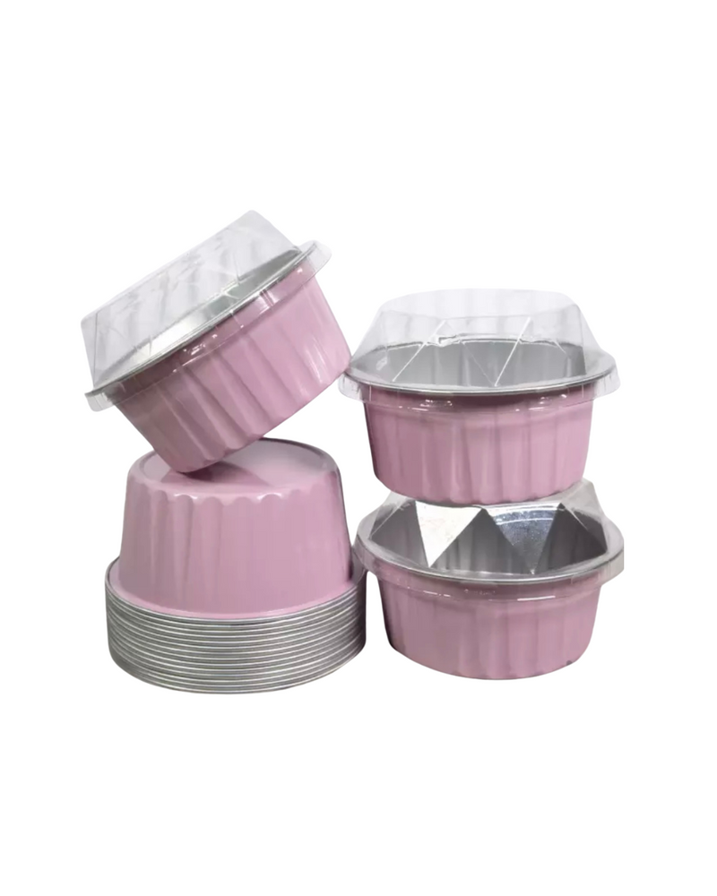 ENVASES REDONDO DE ALUMINIO ROSA -10 UNID