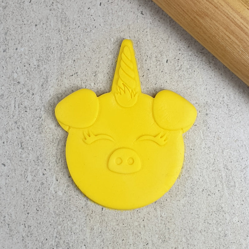 Custom Cookie Cutter - Cortador y Sello Unicornio Pig 3D