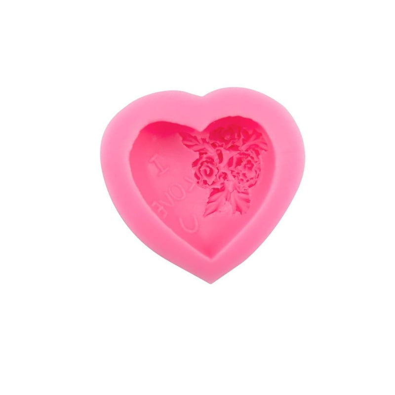 Molde de Apliques Corazón3D y Rosas