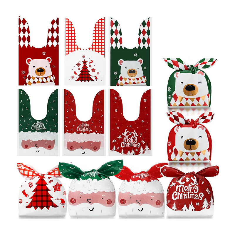 Bolsas de Navidad con Asa - Paquete de 12 Unidades