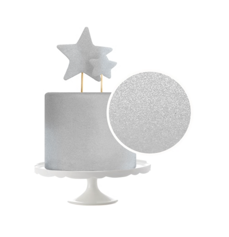 Satin Ice - Fondant Listo para Usar Brillante Plateado 125gr